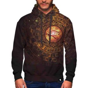 Eye of Horus Hieroglyphs – Fire Hoodie