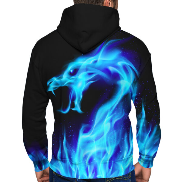 Blue Fire Dragon Hoodie - Image 2