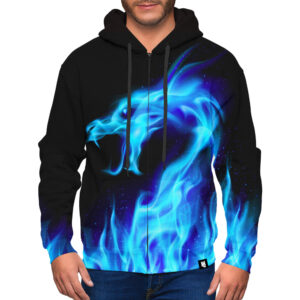 Blue Fire Dragon Hoodie